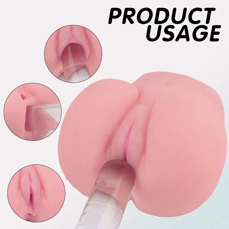 2.9lb Pussy Ass Male Masturbator With 2 Lifelike Channel Vagina Anal Men Sex Toys