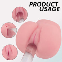 Load image into Gallery viewer, 2.9lb Pussy Ass Male Masturbator With 2 Lifelike Channel Vagina Anal Men Sex Toys
