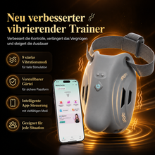 Load image into Gallery viewer, Tragbarer Peniskäfig Keuschheitsgürtel BDSM-Schutz Hodentrainer mit 9 Vibrationsmodi
