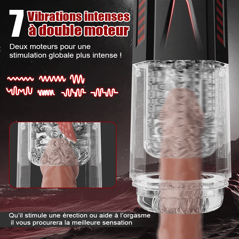 Mars - Oral Dominator 7 Vibration 7 Rotation 7 Back and Forth 4-in-1 Masturbator with Dual Motors