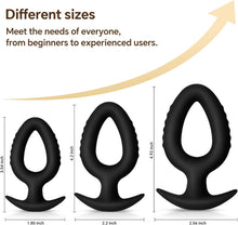 Load image into Gallery viewer, Three-piece anal plug set – a set of hollow silicone anal plugs, soft and flexible
