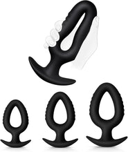 Load image into Gallery viewer, Three-piece anal plug set – a set of hollow silicone anal plugs, soft and flexible