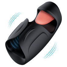 Load image into Gallery viewer, Automatic Male Masturbator - 10 Vibrating Tongue Patterns Dual Action Penis Training Vibrator, Vibrating Stimulator, Glans Penis Trainer, Male Adult Sex Toys, Penis Trainer, Black