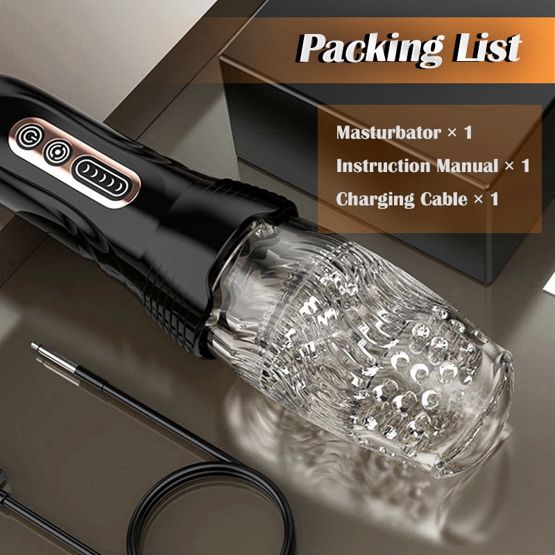 TORNADO-Gawk Gawk 5 Rotating ＆10 Vibrating Transparent Sleeve Oral Sex Cup Male Masturbators