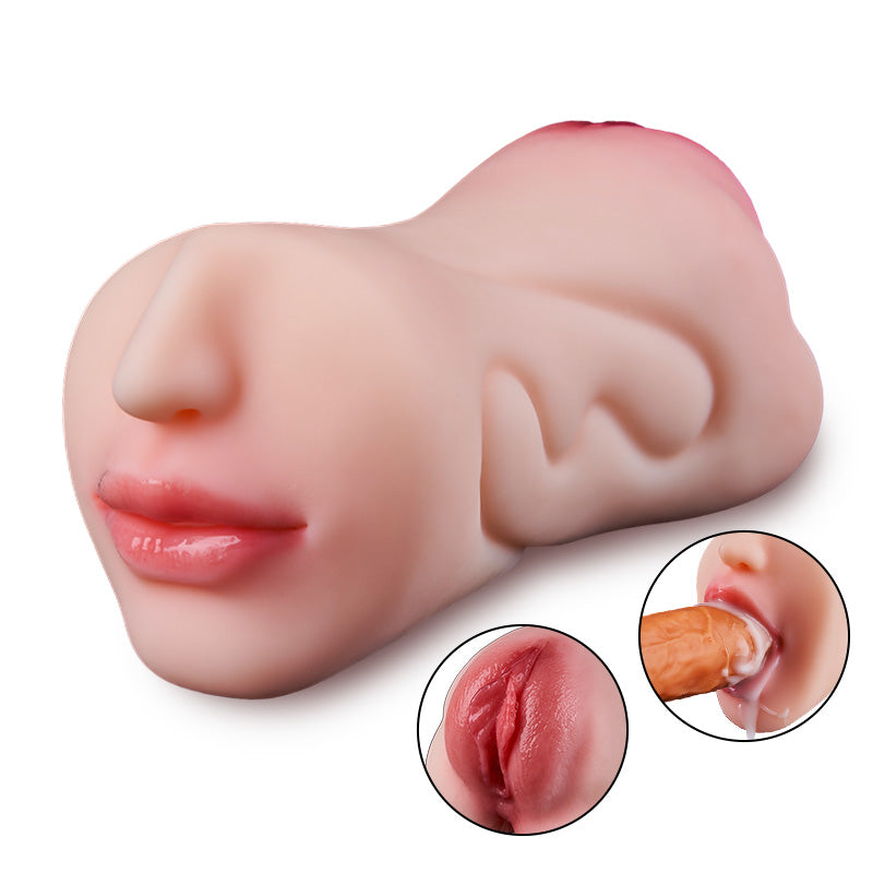 2 in 1 3D Textured Clitoris Oral Pocket Pussy 1.76 lbs