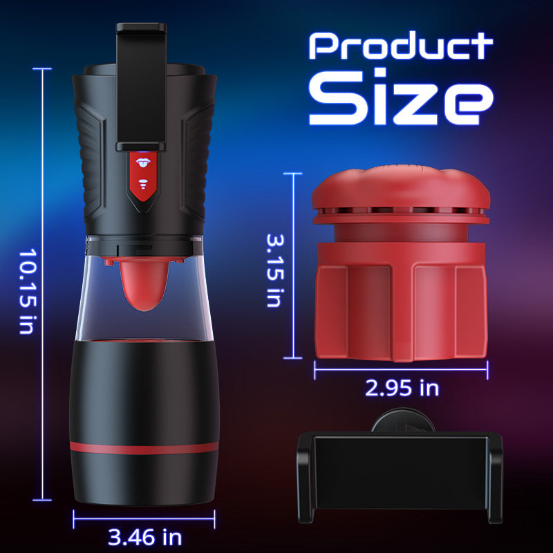 【Partner Play】LickMe Phone Holder 4 Suction 7 Tongue-Licking Voice Function Male Stroker Masturbator