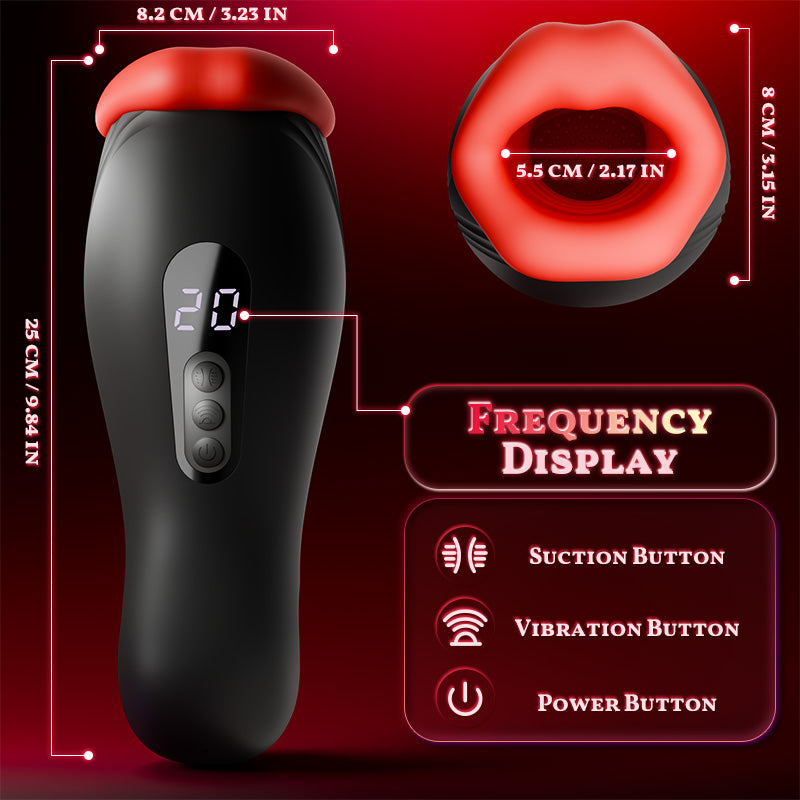 Enchantment - 9 Vibrations 4 Suctions Clamping Suction Oral Simulation Male Masturbator