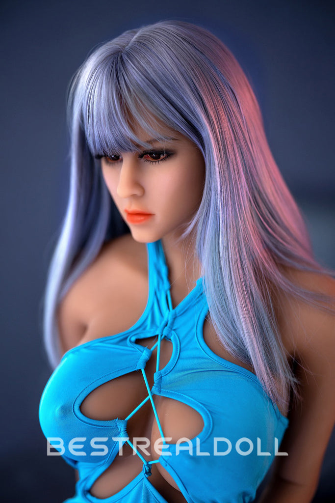 US Stock - Hebe Jelly Breasts 158cm Grey Hair Sexy Adult Love Doll Realistic TPE Sex Doll