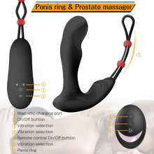 Load image into Gallery viewer, Men's wireless remote control backyard bead pulling 9-frequency vibrating anal plug prostate toy