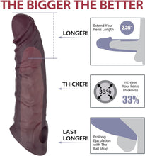 Load image into Gallery viewer, 10 Vibration Silicone Vibrating Penis Extender with Ball Stretcher