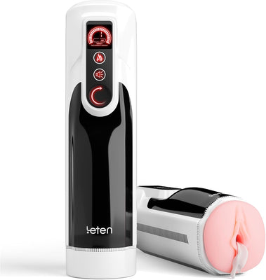 Elektrischer Masturbator für Männer, Realistische Masturbieren 10 Stoß & Variabler Schwenk Beheizter Taschenmuschi Sex Toys, Blowjob Maschine Penis Stimulation Sex Spielzeug für die Männer Solo