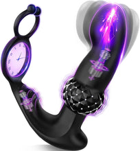 Load image into Gallery viewer, Prostate Massager Male Sex Toys, Expanding Anal Plug Steel Beads &amp; 60° Finger-Thrust Motion, Vibrating Butt Plug with 7 Tapping &amp; Vibrating Modes Anal Toys, Cock Ring Adult Sex Toy for Women Couples