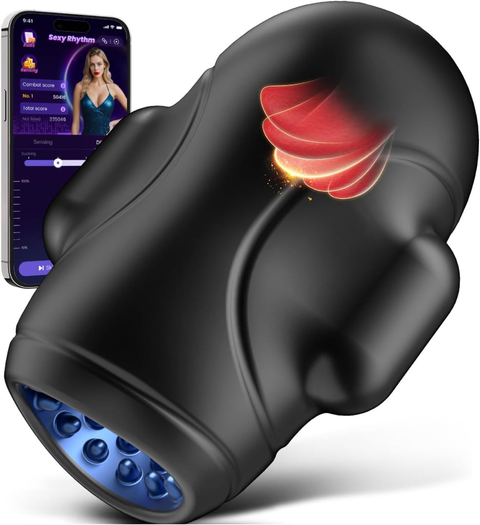 3 Motors Vibrating Male Stroker 10X Licking For Glan Training