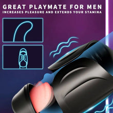 Load image into Gallery viewer, Automatic Male Masturbator - 10 Vibrating Tongue Patterns Dual Action Penis Training Vibrator, Vibrating Stimulator, Glans Penis Trainer, Male Adult Sex Toys, Penis Trainer, Black
