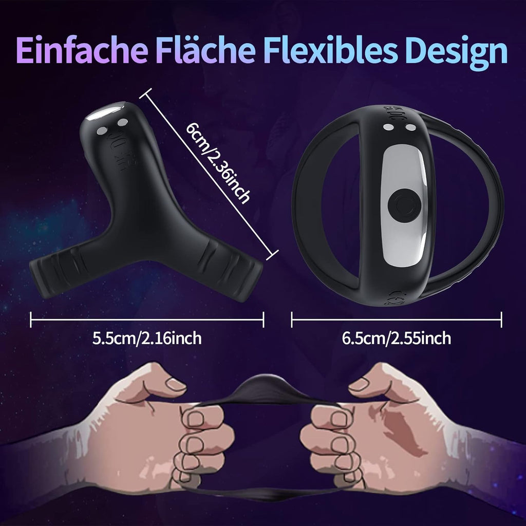 Vibrating Cock Ring, Silicone Dual Cock Ring Vibrator with 9 Vibration Modes for Perineum/Clitoral Stimulation - Longer, Harder, Stronger Erection, Improves Sex Toys and Games for Adults