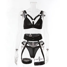 Load image into Gallery viewer, European And American Nightclubs Spice Girl Metal Chain Sexy Lingerie Three Piece Women's Set 23367