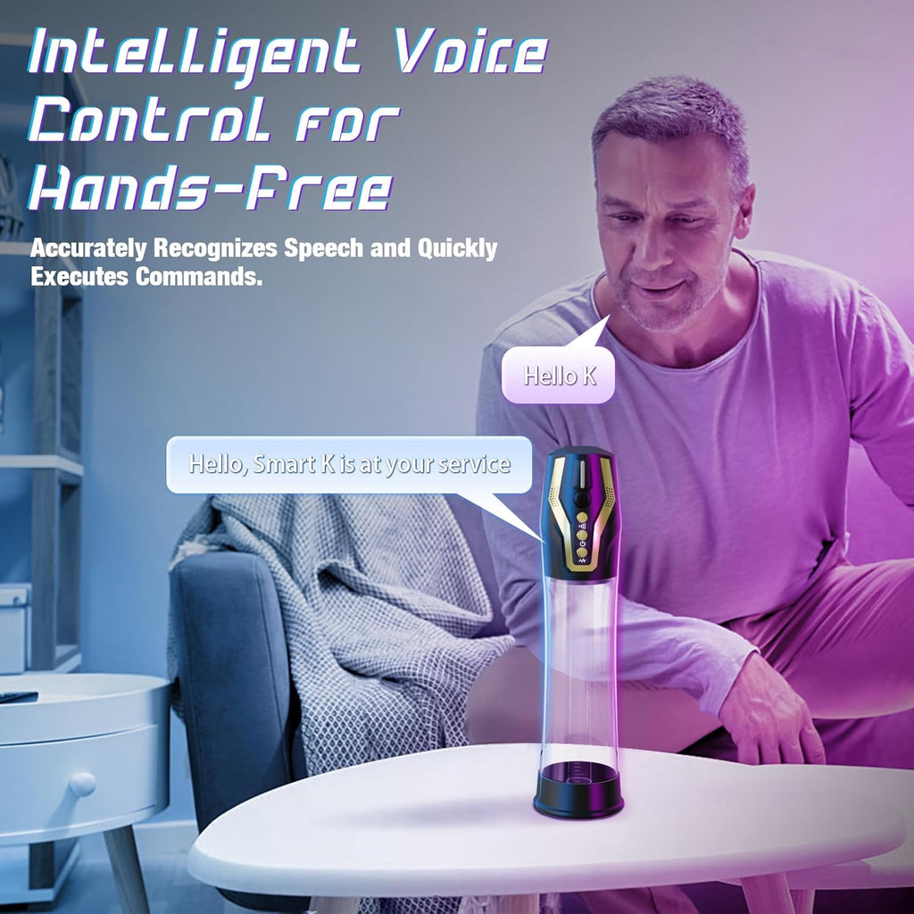 Male Sex Toys Penis Pump - Voice Control Penisp Pump with Cock Ring & Pocket Pussy, Male Masturbator 4 Sucking & 4 Pumping, Penis Extender Sex Toy Cock Pump, Dick Pump Penis Enlarger Sex Toýs for Man