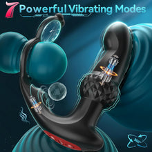 Load image into Gallery viewer, Prostate Massager Male Sex Toys, Expanding Anal Plug Steel Beads &amp; 60° Finger-Thrust Motion, Vibrating Butt Plug with 7 Tapping &amp; Vibrating Modes Anal Toys, Cock Ring Adult Sex Toy for Women Couples