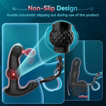 Load image into Gallery viewer, Prostate Massager Male Sex Toys, Expanding Anal Plug Steel Beads &amp; 60° Finger-Thrust Motion, Vibrating Butt Plug with 7 Tapping &amp; Vibrating Modes Anal Toys, Cock Ring Adult Sex Toy for Women Couples