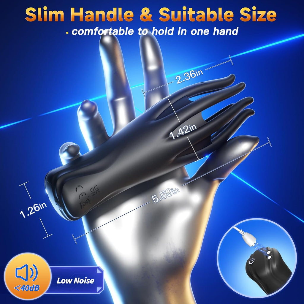 Male Masturbator Sex Toys for Men, Powerful Elongated Compact Penile 360 Training Wrap with 10 Vibrating Modes - Anal Penis Vibrator for Men