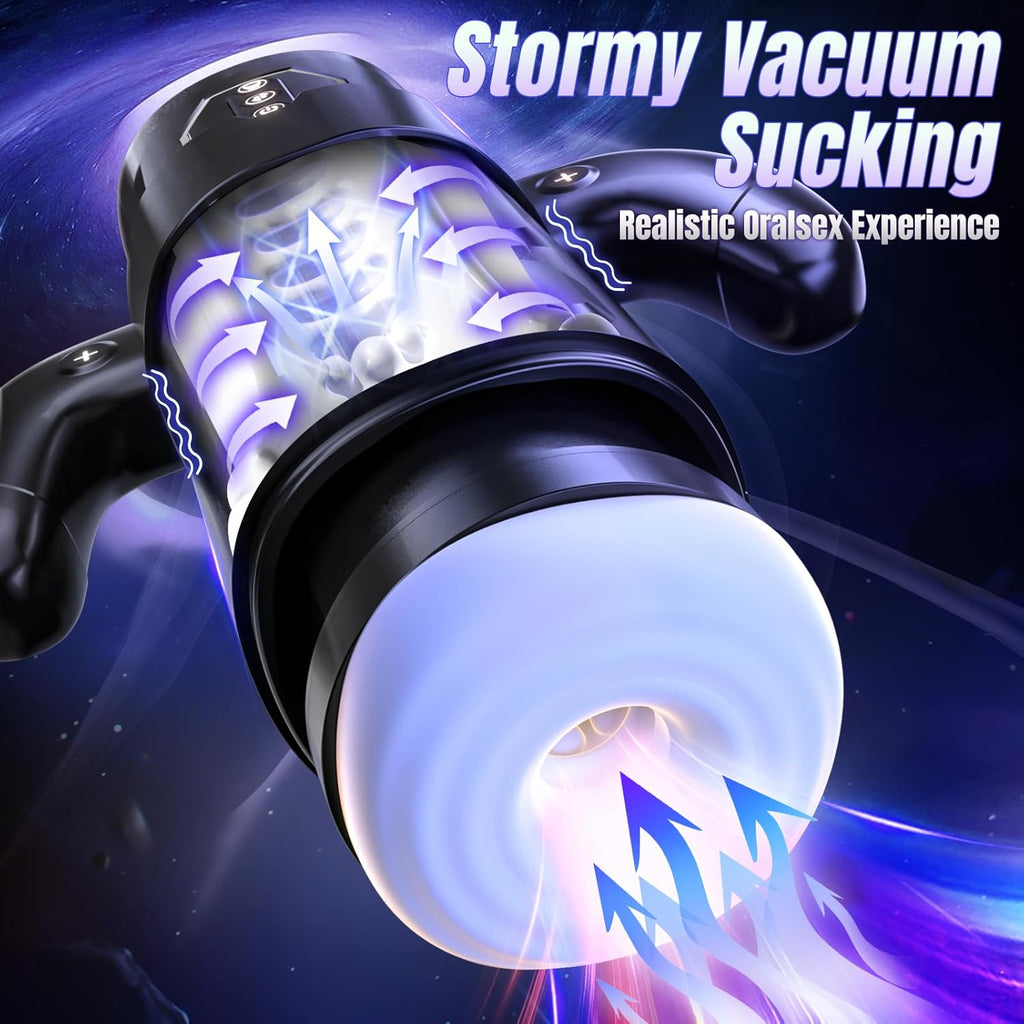 Male Masturbator Sex Toys for Men, Deluxe 6In1 Accelerate Boost Thrusting Sucking Vibrating 9 * 6 * 3 Modes 300g Sleeve Strong Suction Cup Sex Toys for Man Blowjob Adult Toys Mens Doll Stroker