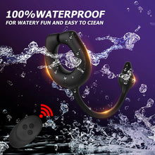 Load image into Gallery viewer, Vibrating Cock Ring with Anal Plug, Penis Ring Vibrator Magnet Adsorption Design, 10 Vibration Modes Adult Sex Toys for Men Coup