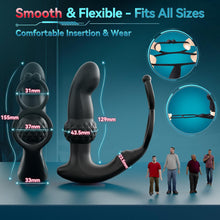 Load image into Gallery viewer, Prostate Massager Male Sex Toys, Expanding Anal Plug Steel Beads &amp; 60° Finger-Thrust Motion, Vibrating Butt Plug with 7 Tapping &amp; Vibrating Modes Anal Toys, Cock Ring Adult Sex Toy for Women Couples