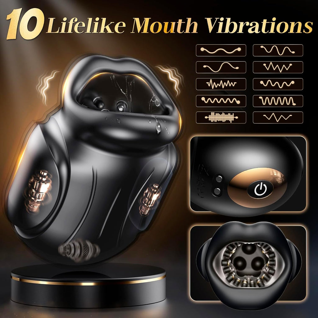 Male Sex Toys for Men - Male Masturbator Penis Vibrator with 10 Vibrating & APP, Mouth Blowjob Male Stroker Trainer Adult Toys for Prolong Endurance, Pocket Pussy Mens Sex Toy Sex Machine
