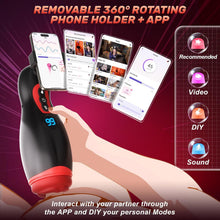 Load image into Gallery viewer, App Control Suction and Vibrating Male Masturbator with Phone Holder