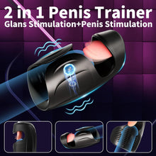 Load image into Gallery viewer, Automatic Male Masturbator - 10 Vibrating Tongue Patterns Dual Action Penis Training Vibrator, Vibrating Stimulator, Glans Penis Trainer, Male Adult Sex Toys, Penis Trainer, Black