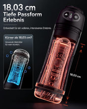 Load image into Gallery viewer, Masturbieren für Männer 7 Saug- &amp; Vibrationsmodi Masturbator 18,03 cm Tiefe | KI Sex Spielzeug für die Männer, Elektrische Masturbatoren Druckregelung Penispumpe, Taschenmuschi mit Handyhalter Sex Toys