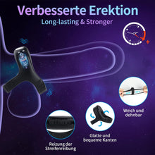 Load image into Gallery viewer, Vibrating Cock Ring, Silicone Dual Cock Ring Vibrator with 9 Vibration Modes for Perineum/Clitoral Stimulation - Longer, Harder, Stronger Erection, Improves Sex Toys and Games for Adults