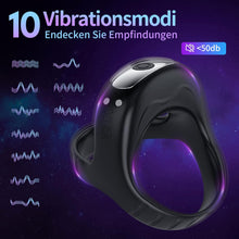 Load image into Gallery viewer, Vibrating Cock Ring, Silicone Dual Cock Ring Vibrator with 9 Vibration Modes for Perineum/Clitoral Stimulation - Longer, Harder, Stronger Erection, Improves Sex Toys and Games for Adults