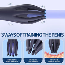 Load image into Gallery viewer, Male Vibrator Sex Toys - Magnetic Penis Vibrator with 10 Modes Vibration, 3-in-1 Penis Massager for Masturbation Prolong Endurance and Massage, Blue Silicone Waterproof Mens Vibrator