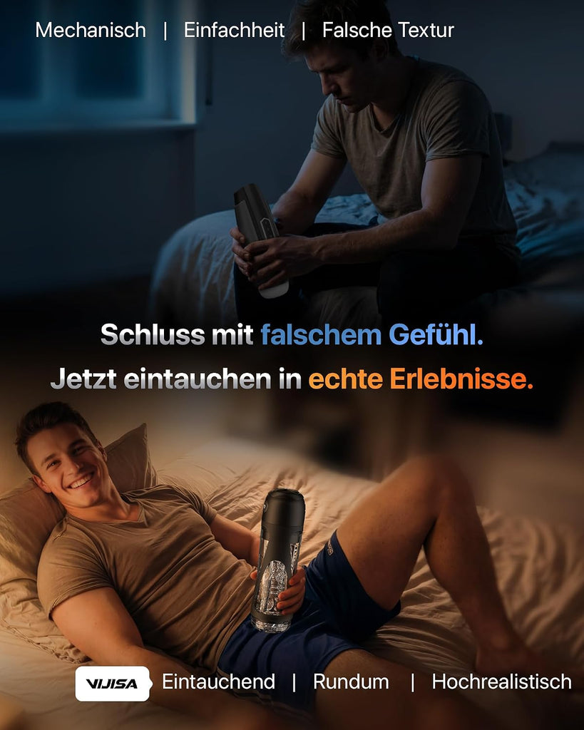 Masturbieren für Männer 7 Saug- & Vibrationsmodi Masturbator 18,03 cm Tiefe | KI Sex Spielzeug für die Männer, Elektrische Masturbatoren Druckregelung Penispumpe, Taschenmuschi mit Handyhalter Sex Toys
