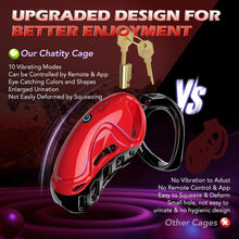 Load image into Gallery viewer, Chastity Cage Vibrator Sex Toýs for Man - Male Chastity Devices Sissy Cock Cage Sex Toyscouples for Couples with 10 Vibrations, BDSM Bondage Penis Exercise Train Adult Toy with 5 Sizes Ring 2 Keys