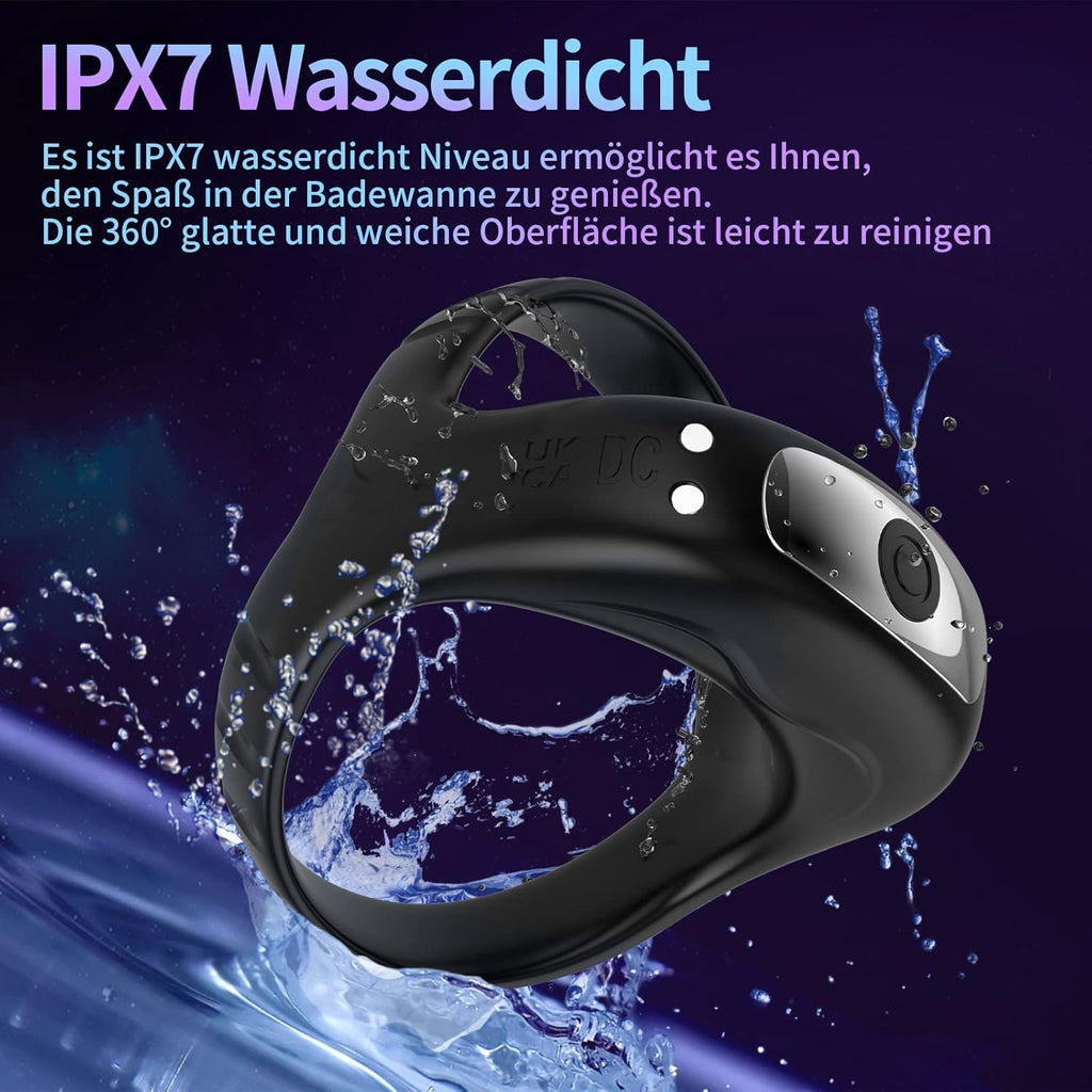 Vibrating Cock Ring, Silicone Dual Cock Ring Vibrator with 9 Vibration Modes for Perineum/Clitoral Stimulation - Longer, Harder, Stronger Erection, Improves Sex Toys and Games for Adults