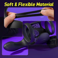 Load image into Gallery viewer, 3-in-1 Vabrating Cock Ring With Perineum Stimulator