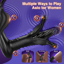 Load image into Gallery viewer, Prostate Massager Anal Toys, BEISAR Butt Plug Male Sex Toys for Men Sex Toy Anal Plug Adult Toys with 9 Tension Shock Flapping Thrusting Vibrating Cock Ring Anal Vibrator Dildo for Men S&amp;M Paddles