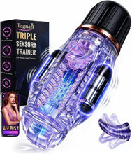 Load image into Gallery viewer, Masturbieren für Männer mit Zungenleck Sex Spielzeug für die Männer - Full-Wrap Masturbator Sexspielzeug für Männer Solo, Penis Eichel Vibrator Masturbator, KI-Interaktion Sex Toyset für Man