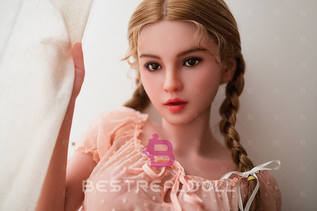 US Stock - Sabriel 150cm M46 Small Boobs ROS Silicone Head Sex Doll TPE Body Adult Oral Sex Love Doll with Movable Jaw (Free 2ND Head)