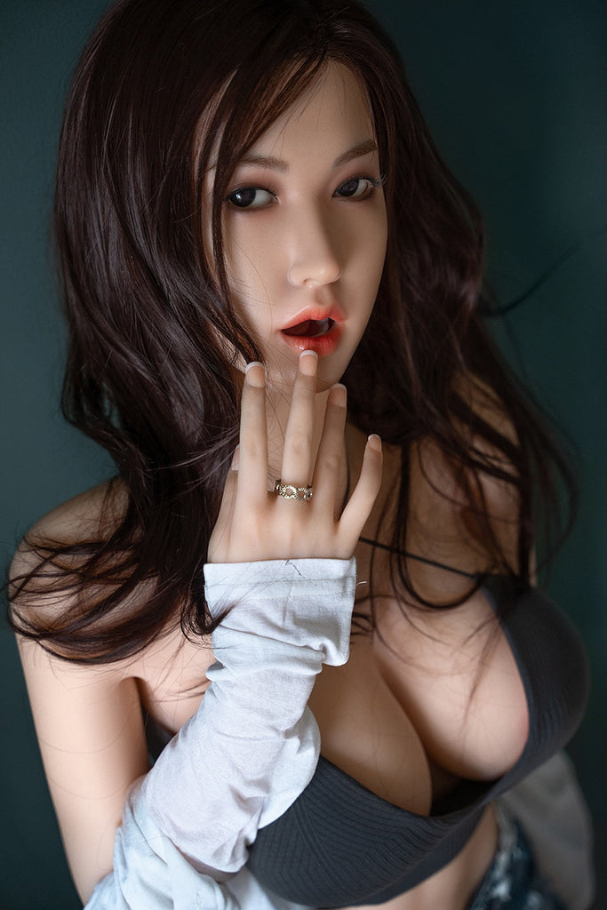 US Stock - Thalia 160cm #545 Silicone Head Oral Sex Doll  Natural Skin TPE Body Movable Jaw Adult ROS Love Doll