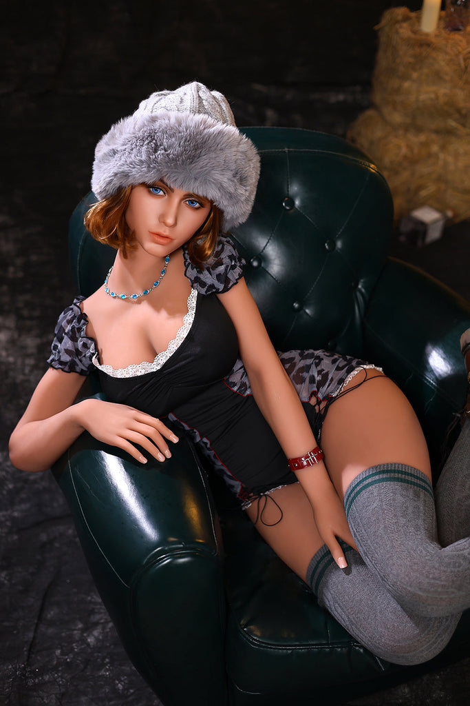 US Stock - YAMIEE Olivia 164cm #784E Silicone ROS Head Sex Doll TPE Body Oral Sex Adult Love Doll (Free 2ND Head)