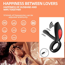 Load image into Gallery viewer, Adult sex products men's ring vibrating lock fine ring double ring male and female resonator electric negative vibrator