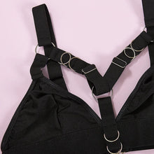 Load image into Gallery viewer, European And American Nightclubs Spice Girl Metal Chain Sexy Lingerie Three Piece Women's Set 23367
