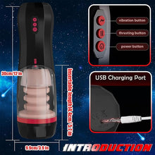 Load image into Gallery viewer, 4-in-1 Masturbator cup, 10 vibration modes, 5 thrusting modes and a suction mode with voice interaction for a versatile experience
